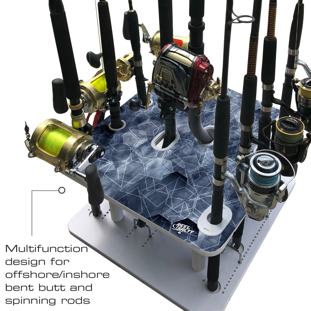 REEL SALTY OFFSHORE AND INSHORE GRAY SALTWATER WATERPROOF 10 FISHING R ...