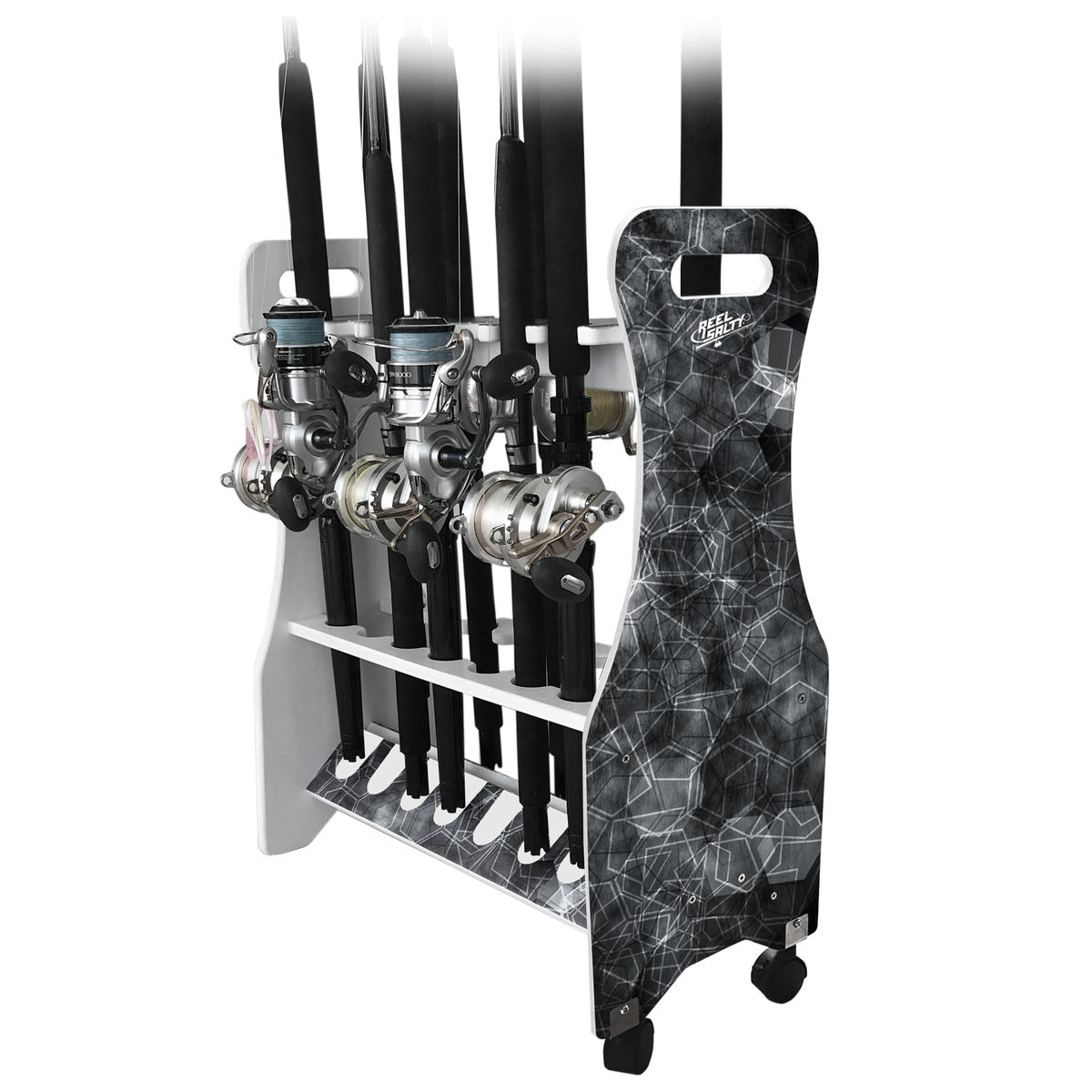fishing rod holders for docks REEL SALTY OFFSHORE AND INSHORE GRAY SALTWATER WATERPROOF MARINE GRADE – Poseidon Racks